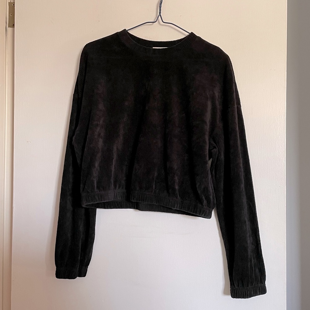Garage Velour Cropped Crewneck